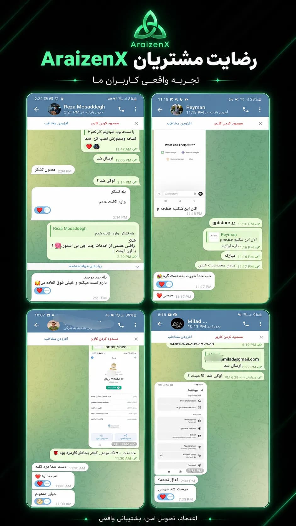 نظر واقعی مشتری آرایزن ۹